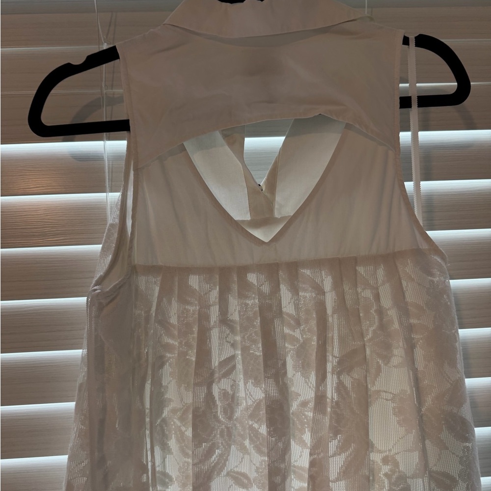 NWOT Anthropologie HD in Paris White Lace Poplin Swing Dress size XS - Picture 5 of 7